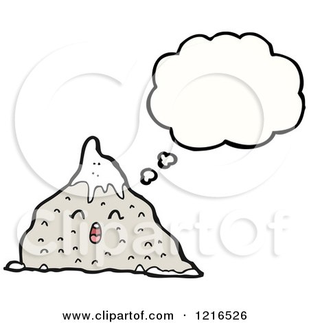 Cartoon of a Thinking Mountain - Royalty Free Vector Illustration by lineartestpilot