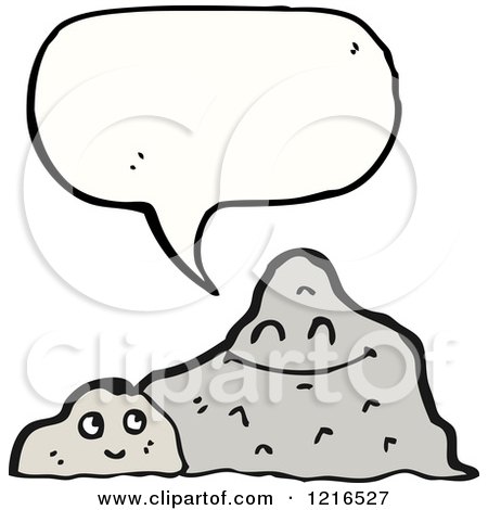 Cartoon of Rocks Speaking - Royalty Free Vector Illustration by lineartestpilot