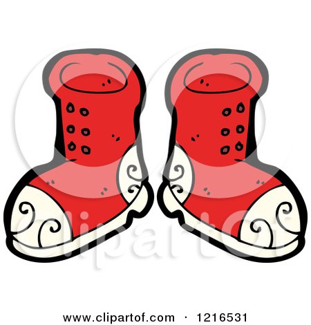 Cartoon of a Pair of Red Boots - Royalty Free Vector Illustration by lineartestpilot