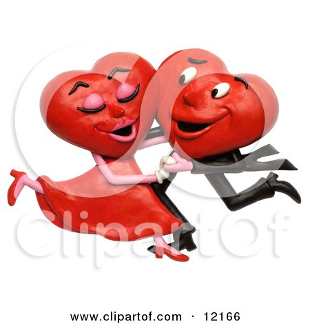 Clay Sculpture Clipart Heart Couple Dancing - Royalty Free 3d Illustration  by Amy Vangsgard