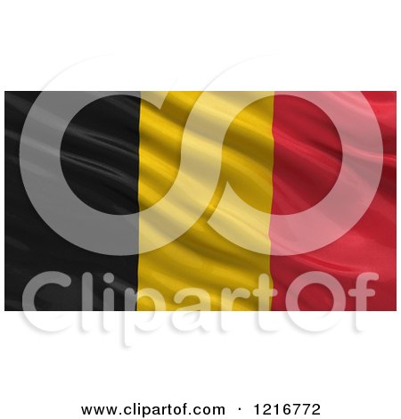 Clipart of a 3d Waving Flag of Belgium with Rippled Fabric - Royalty Free Illustration by stockillustrations