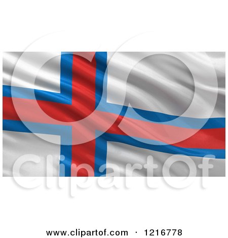 Clipart of a 3d Waving Flag of Faroe Islands with Rippled Fabric - Royalty Free Illustration by stockillustrations