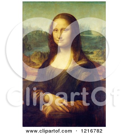 Clipart Of The Mona Lisa Oil on Poplar Painting Originally by Leonardo da Vinci - Royalty Free Illustration by Picsburg