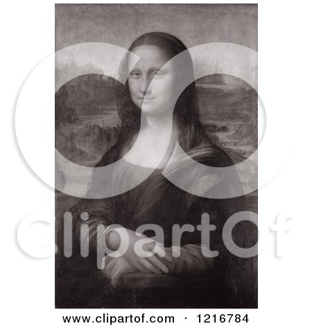 Clipart Of A Sepia Toned Mona Lisa Oil on Poplar Painting Originally by Leonardo da Vinci - Royalty Free Illustration by Picsburg