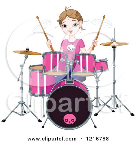 drummer girl cartoon