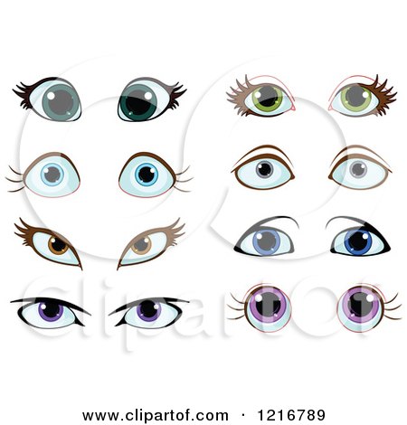 Clipart of Pairs of Female Eyes - Royalty Free Vector Illustration by Pushkin