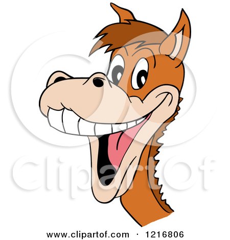 Clipart of a Laughing Horse Mascot - Royalty Free Vector Illustration by LaffToon