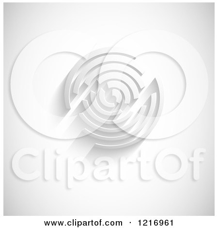 Clipart of a 3d Abstract Radial Maze Design - Royalty Free Vector Illustration by KJ Pargeter