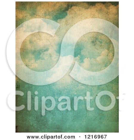Clipart of a Background of Grungy Clouds - Royalty Free Illustration by KJ Pargeter