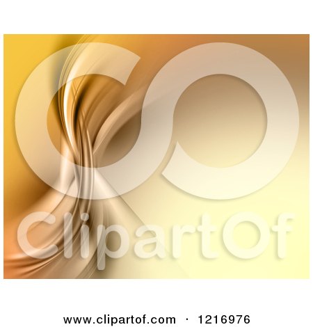 Clipart of a Golden Abstract Background with Flowing Curves - Royalty Free Illustration by KJ Pargeter