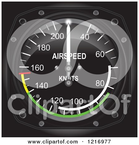 Clipart of a Casares Air Speed Indicator Gauge - Royalty Free Vector Illustration by Andy Nortnik