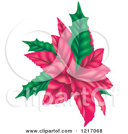 Clipart of a Christmas Poinsettia - Royalty Free Vector Illustration by dero