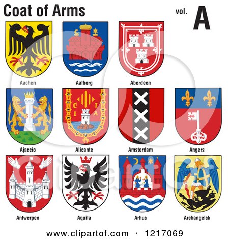 Clipart of Coats of Arms - Royalty Free Vector Illustration by dero