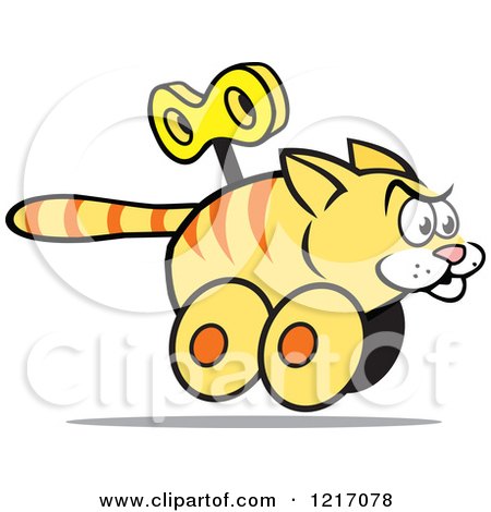 Clipart of a Wind up Cat - Royalty Free Vector Illustration by Johnny Sajem
