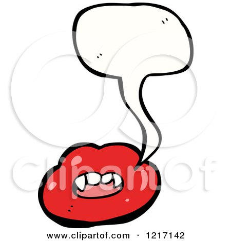 Cartoon of Red Lips Speaking - Royalty Free Vector Illustration by lineartestpilot
