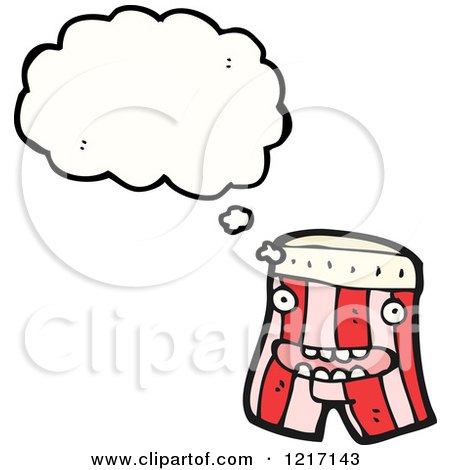 Cartoon of Thinking Boxer Shorts - Royalty Free Vector Illustration by lineartestpilot