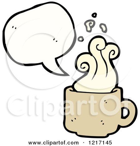 Cartoon of a Mug Speaking - Royalty Free Vector Illustration by lineartestpilot