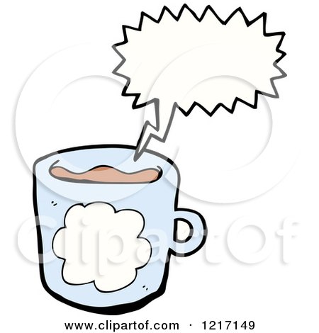 Cartoon of a Mug Speaking - Royalty Free Vector Illustration by lineartestpilot