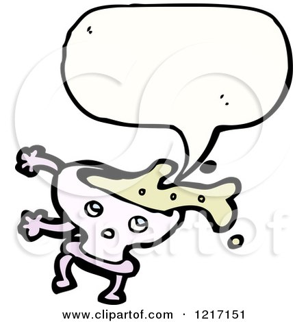 Cartoon of a Walking Teacup Speaking - Royalty Free Vector Illustration by lineartestpilot