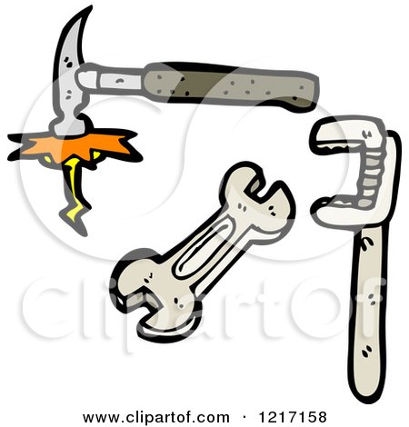 Cartoon of Tools - Royalty Free Vector Illustration by lineartestpilot
