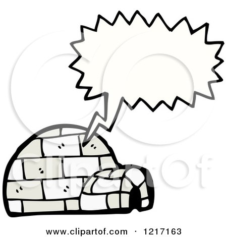 Cartoon of a Speaking Igloo - Royalty Free Vector Illustration by lineartestpilot