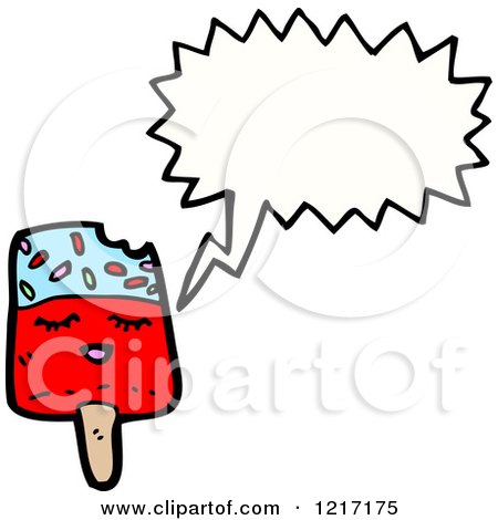 Cartoon of a Speaking Popsicle - Royalty Free Vector Illustration by lineartestpilot