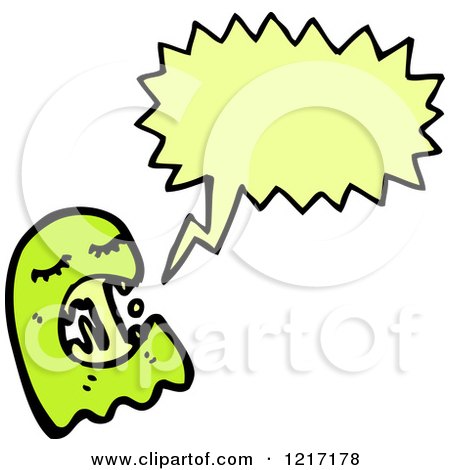 Cartoon of a Green Ghoul Speaking - Royalty Free Vector Illustration by lineartestpilot