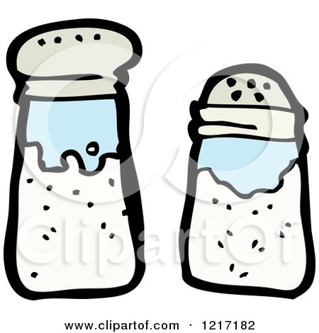 Cartoon of a Salt and Papper Shaker - Royalty Free Vector Illustration by lineartestpilot