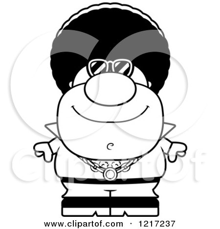 Clipart of a Black and White Cool Disco Man Wearing Sunglasses - Royalty Free Vector Illustration by Cory Thoman