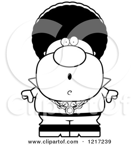 Clipart of a Black and White Surprised Disco Man - Royalty Free Vector Illustration by Cory Thoman