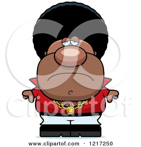 Clipart of a Depressed Black Disco Man - Royalty Free Vector Illustration by Cory Thoman