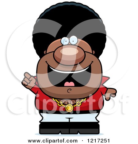 Clipart of a Black Disco Man with an Idea - Royalty Free Vector Illustration by Cory Thoman