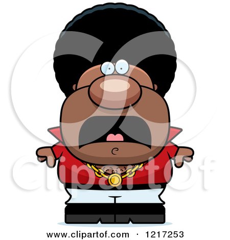 Clipart of a Scared Black Disco Man - Royalty Free Vector Illustration by Cory Thoman
