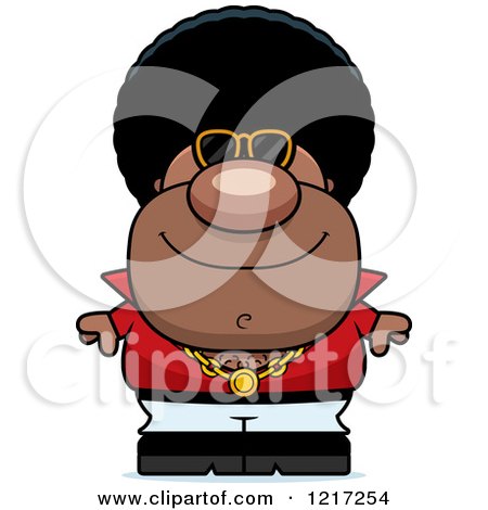 Clipart of a Cool Black Disco Man Wearing Sunglasses - Royalty Free Vector Illustration by Cory Thoman