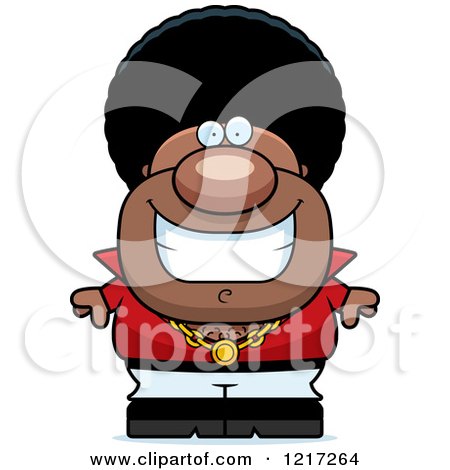 Clipart of a Grinning Black Disco Man - Royalty Free Vector Illustration by Cory Thoman