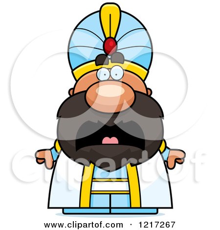 Clipart of a Scared Sultan - Royalty Free Vector Illustration by Cory Thoman