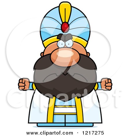 Clipart of a Mad Sultan - Royalty Free Vector Illustration by Cory Thoman