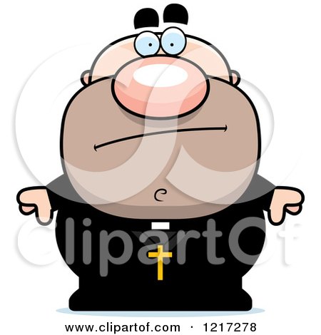 Clipart of a Bored Priest - Royalty Free Vector Illustration by Cory Thoman