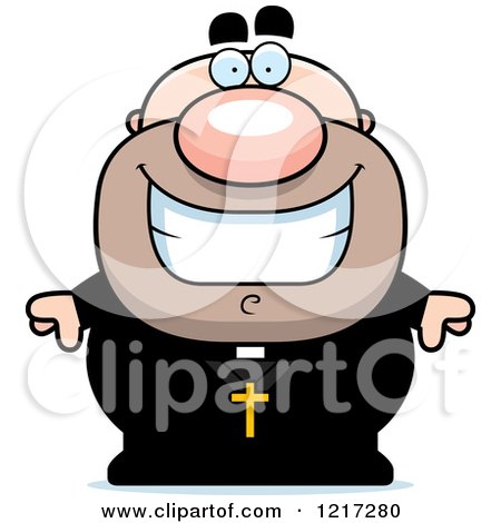 Clipart of a Happy Grinning Priest - Royalty Free Vector Illustration by Cory Thoman