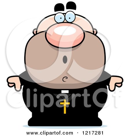 Clipart of a Surprised Priest - Royalty Free Vector Illustration by Cory Thoman