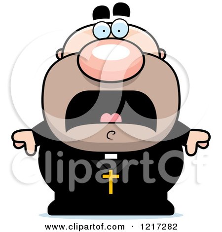 Clipart of a Scared Priest - Royalty Free Vector Illustration by Cory Thoman