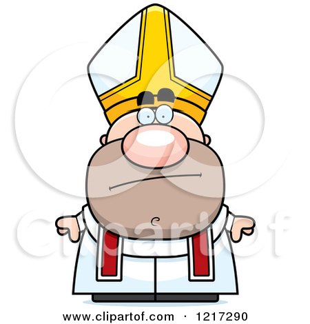 Clipart of a Bored Pope - Royalty Free Vector Illustration by Cory Thoman