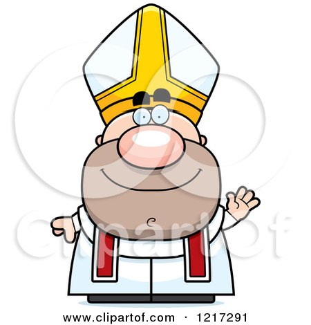 Clipart of a Waving Pope - Royalty Free Vector Illustration by Cory Thoman