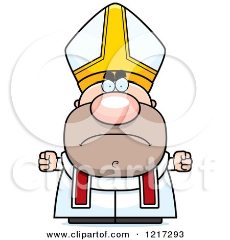 Clipart of a Mad Pope - Royalty Free Vector Illustration by Cory Thoman