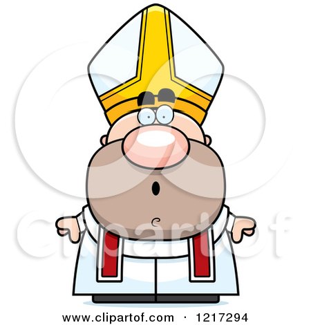 Clipart of a Surprised Pope - Royalty Free Vector Illustration by Cory Thoman