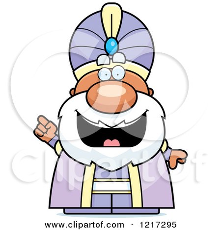 Clipart of a Smart Maharaja High King with an Idea - Royalty Free Vector Illustration by Cory Thoman