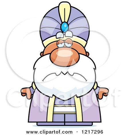 Clipart of a Depressed Maharaja High King - Royalty Free Vector Illustration by Cory Thoman