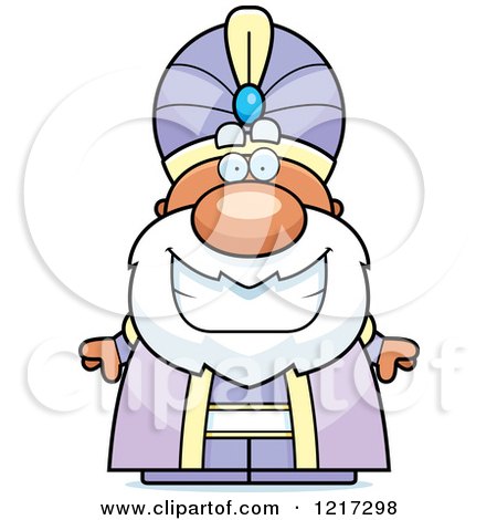 Clipart of a Happy Grinning Maharaja High King - Royalty Free Vector Illustration by Cory Thoman