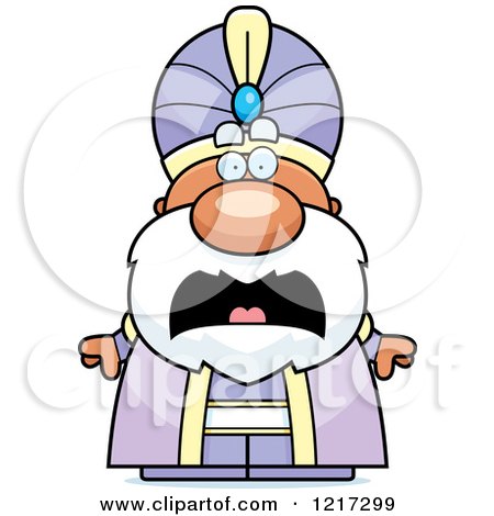 Clipart of a Scared Maharaja High King - Royalty Free Vector Illustration by Cory Thoman