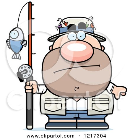 Clipart of a Bored Fisherman - Royalty Free Vector Illustration by Cory Thoman